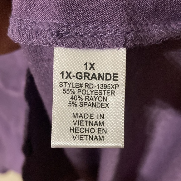 Purple dress with waffle neck detail and pockets 1XL - Picture 5 of 6